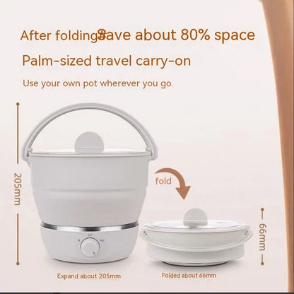 Portable folding electric cooker with food-grade silicone liner and stainless steel components
