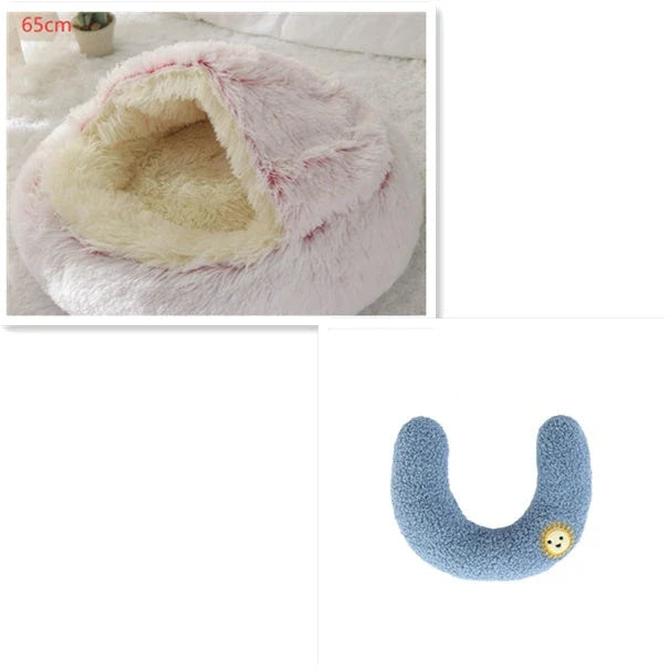 Cozy and comfortable 2-in-1 pet bed for cats and dogs, featuring plush, warm, and soft materials
