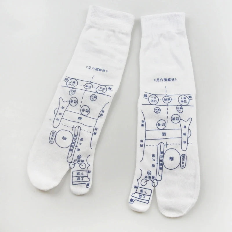 Reflexology socks with acupressure points for therapeutic foot massage