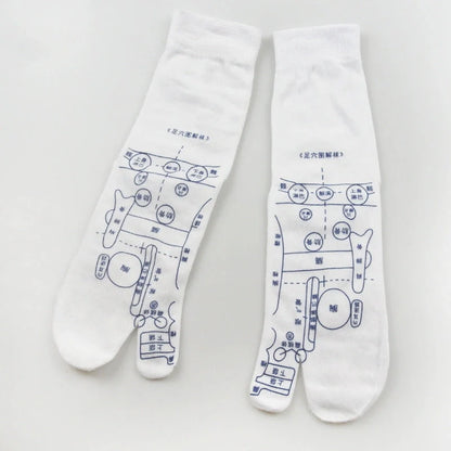 Reflexology socks with acupressure points for therapeutic foot massage