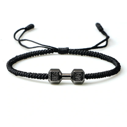 Stylish woven dumbbell alloy bracelet in various sophisticated colour options, showcasing the timeless British charm of this premium accessory.