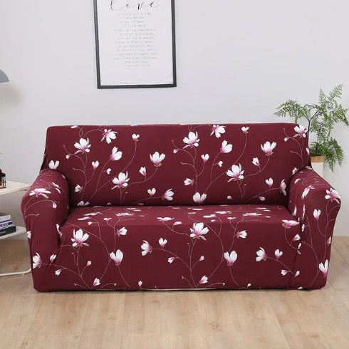 Elastic sofa cover in navy blue with high-density fabric protection