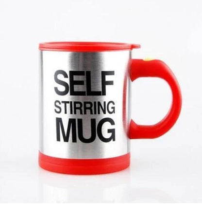 304 stainless steel self-stirring mug with magnetic mixer in various colours