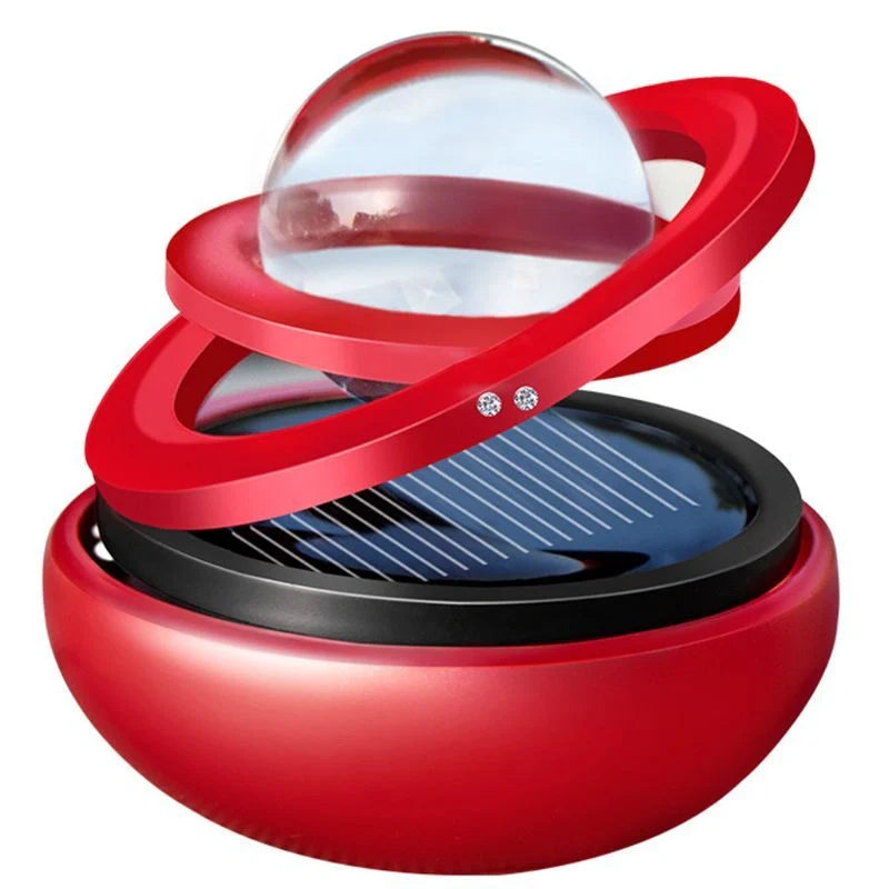 Solar Interstellar Double-ring Rotating Car Aromatherapy Diffuser in various colours