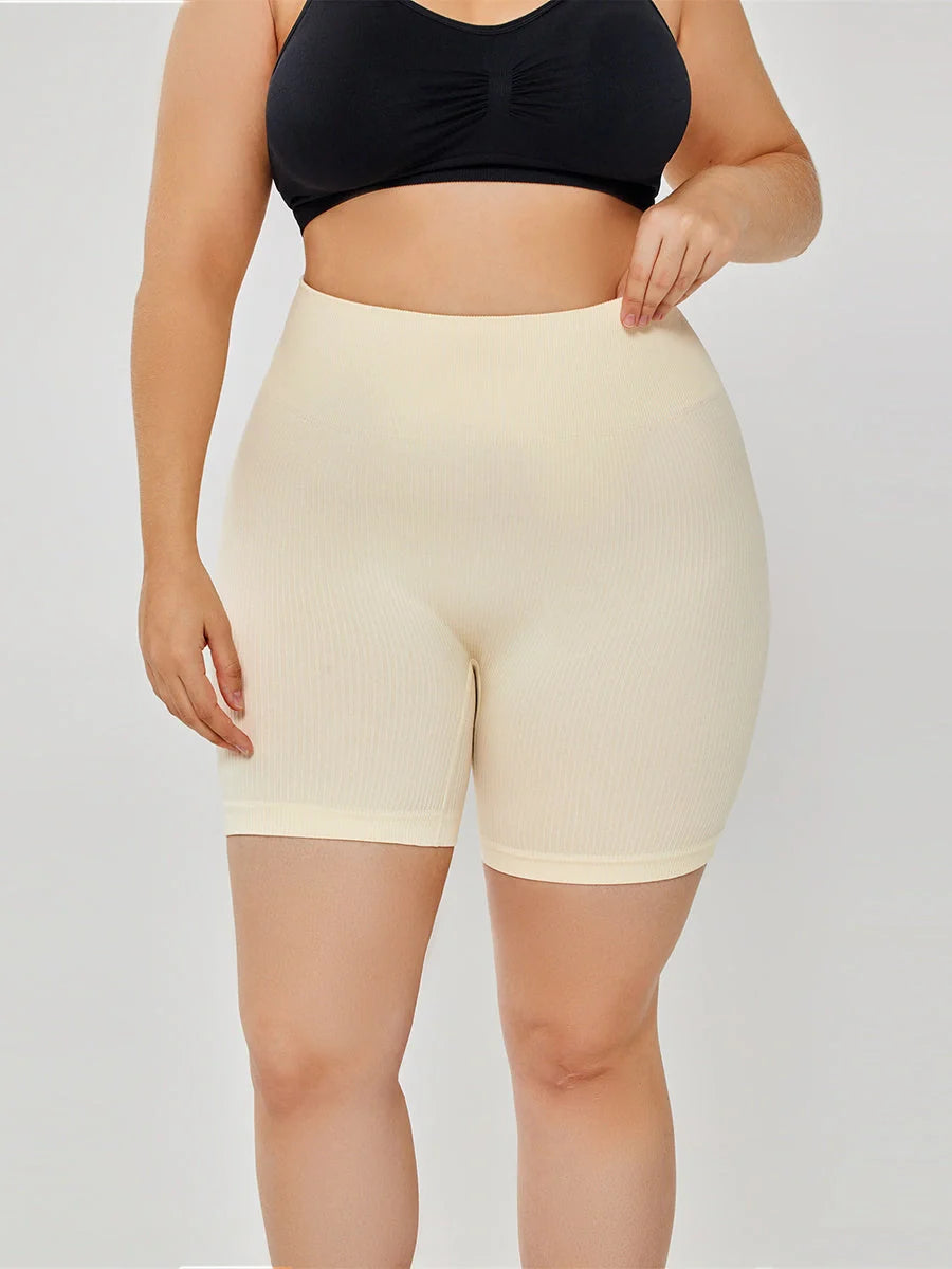 Women's stretch comfort leggings in black and apricot with high waistband