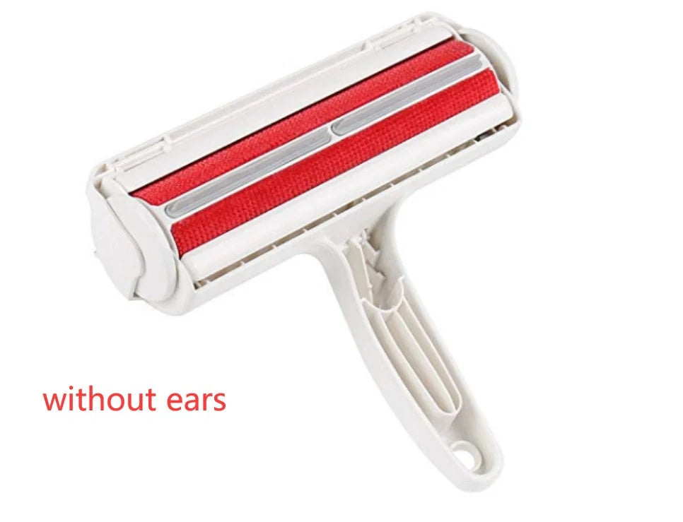 Durable ABS pet hair remover tool in red and blue for efficient cleaning of furniture and carpets