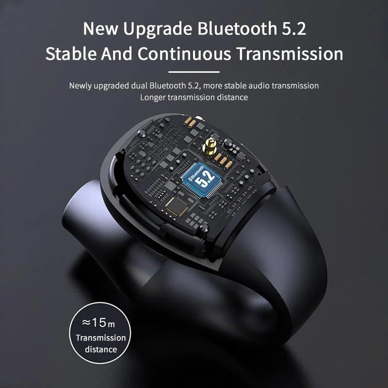 Bluetooth 5.2 bone conduction headphones in white and black with HIFI sound