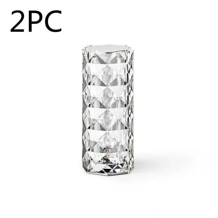 Elegant crystal bedside lamp with touch-sensitive controls and 16 color RGB lighting options