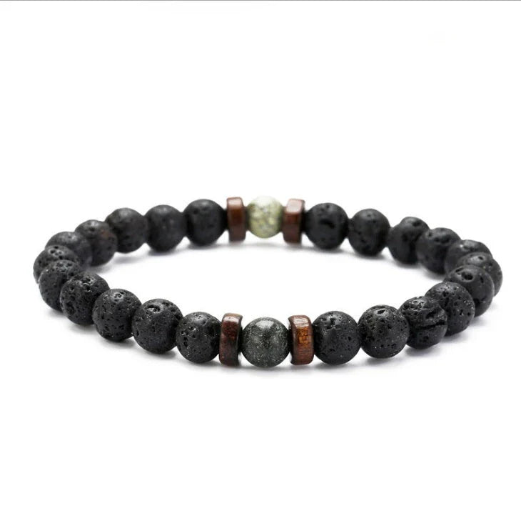 Stylish volcanic stone bracelet in various colors and designs for men