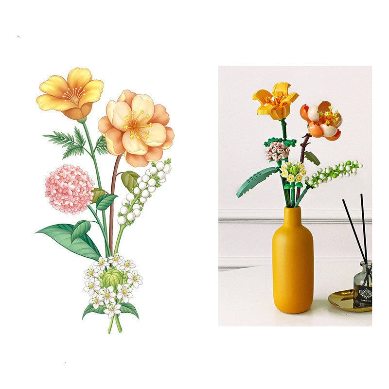 Bouquet Series Small Particle Building Blocks for DIY floral arrangements