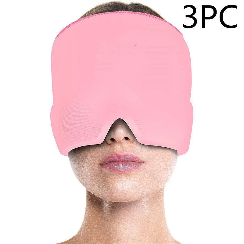 Soothing Ice Therapy Eye Mask for Headache and Migraine Relief, Flexible Gel Material, Adjustable Strap