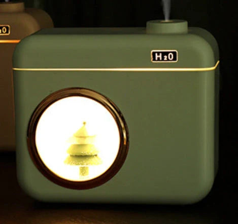 USB Camera-Shaped Desktop Humidifier with night light and aromatherapy function
