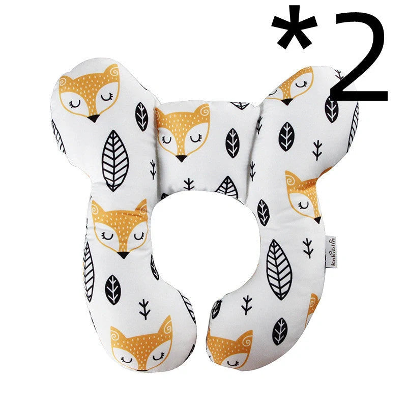 U-shaped baby head support pillow in pure cotton for car safety seats