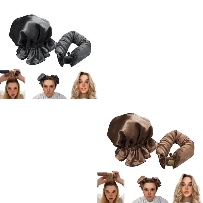 Heatless curl stick with cloth cover for safe overnight hair styling