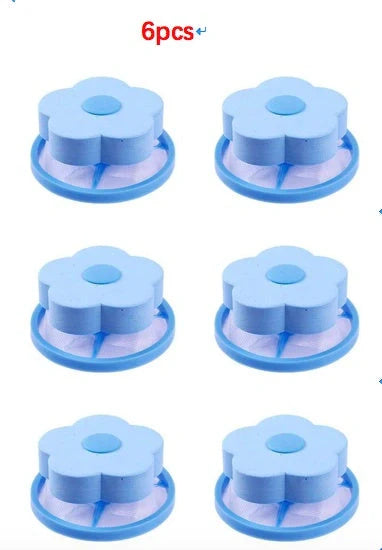Flower-designed float filter for washing machine hair removal, 9.5cm by 4.0cm