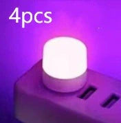 Compact USB LED night light with soft glow for reading and sleep