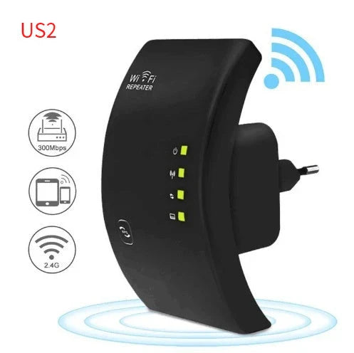Dual-band WiFi repeater for enhancing wireless coverage and internet speeds in home or office