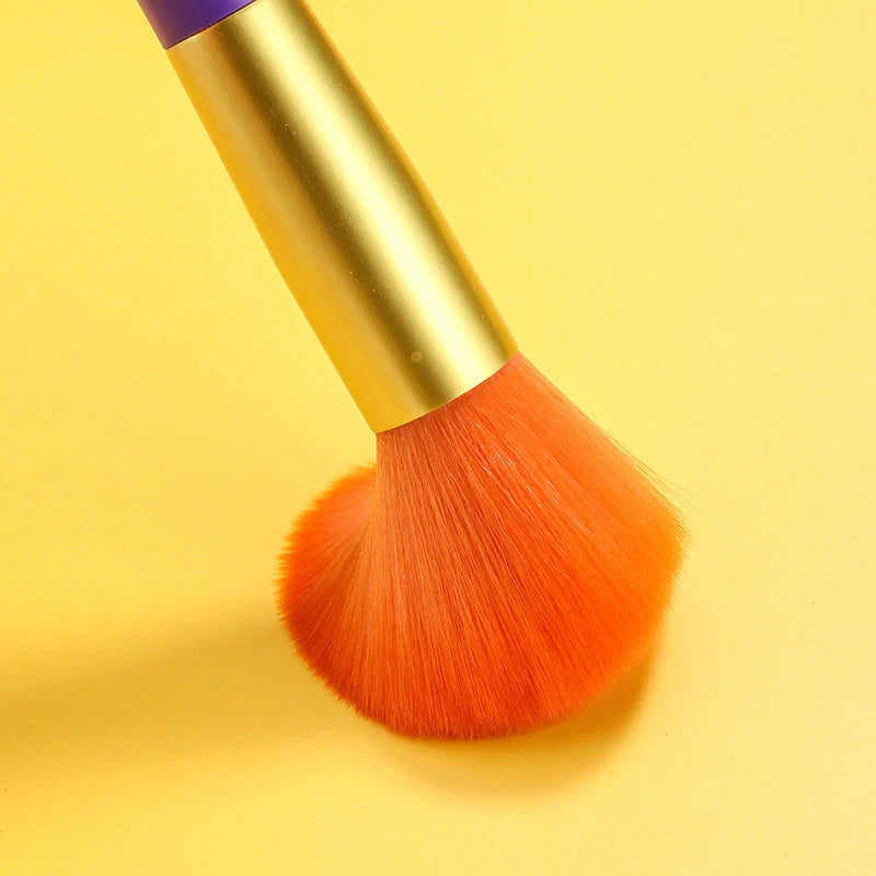 15-piece multicolour makeup brush set with man-made fibre bristles