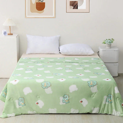 Machine washable ice silk thin quilt with cool feeling fabric in various colors and sizes