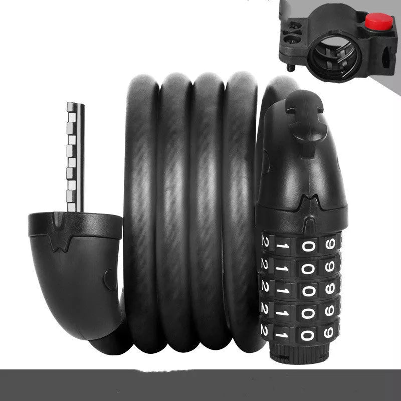 Steel wire bicycle code lock with adjustable password for anti-theft security