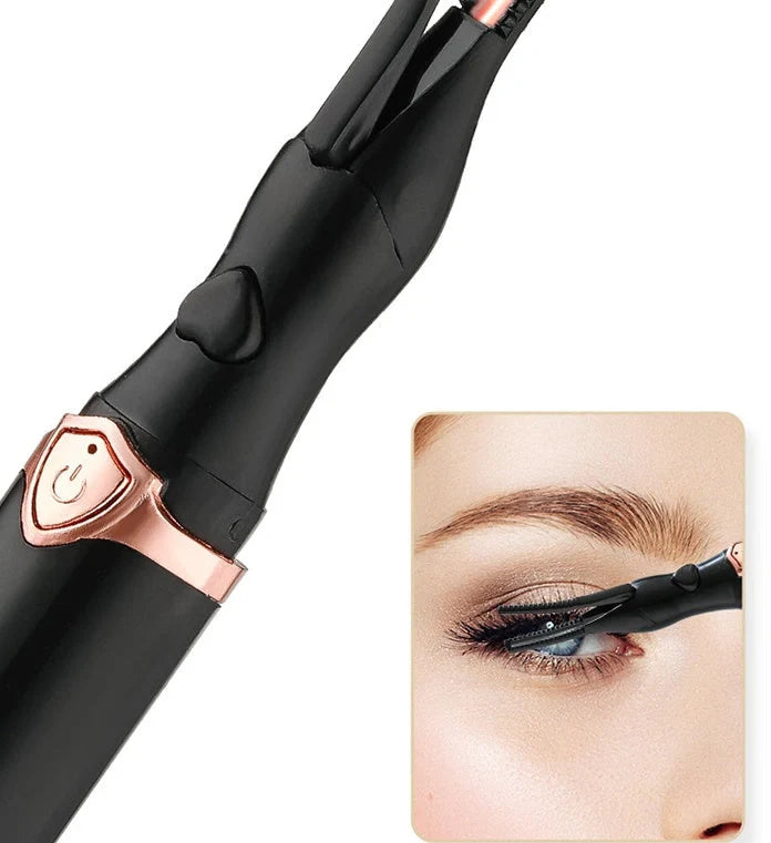 Rechargeable electric eyelash curler with 360-degree rotating comb and USB charging
