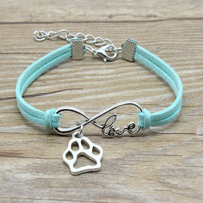 Stylish hand-woven infinity love pet bracelet in various colors for pet owners to express their affection