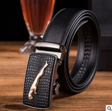 Premium leather automatic buckle belt in multiple styles and sizes