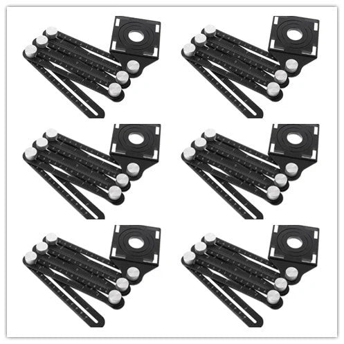 Aluminum alloy six-folding multi-angle measuring ruler for precise tile and lumber layouts