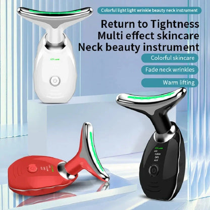 LED Photon Therapy Face & Neck Massager for skin tightening and anti-aging