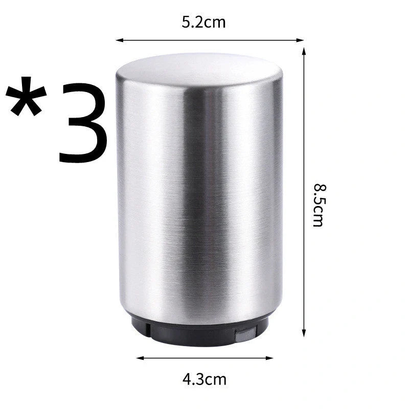 Stainless steel automatic beer bottle opener with magnet cap catcher