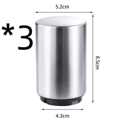 Stainless steel automatic beer bottle opener with magnet cap catcher