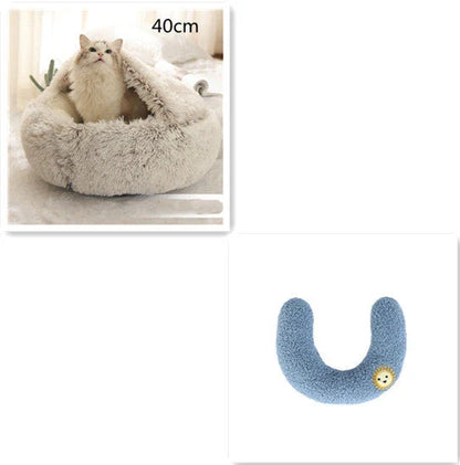 Cozy and comfortable 2-in-1 pet bed for cats and dogs, featuring plush, warm, and soft materials