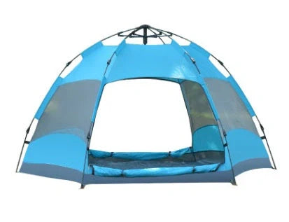 Automatic hexagonal camping tent in various colours with carbon fiber poles