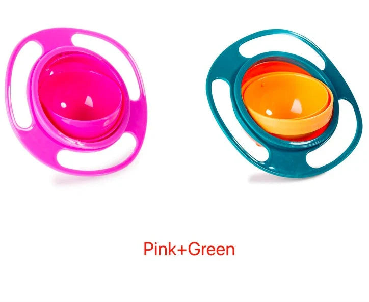 Rotating 360-degree spill-proof tableware bowl in vibrant colours