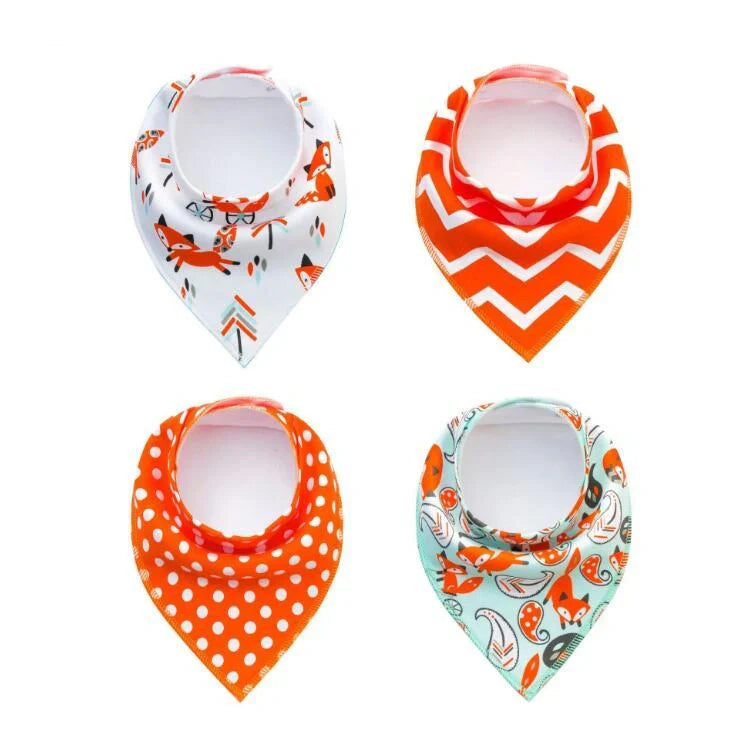 Stylish baby bibs set with arrow, wave, and triangle prints, perfect for keeping your baby clean and fashionable.