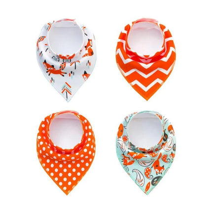 Stylish baby bibs set with arrow, wave, and triangle prints, perfect for keeping your baby clean and fashionable.