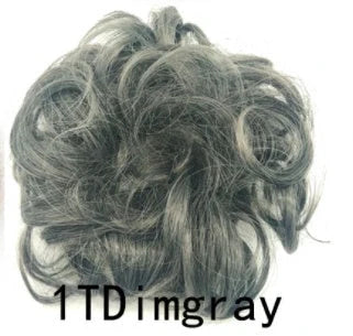 Synthetic wavy curly messy hair bun for women, 12cm diameter, high temperature wire
