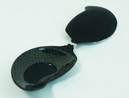 Lala Goddess Mango Cup deep V invisible bra in black and flesh colors