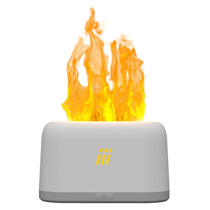 Elegant aroma diffuser and ultrasonic humidifier with mesmerising LED flame-like effects, ideal for modern British homes