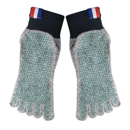 Beach anti-slip socks with five-toe design and silica gel soles for outdoor activities