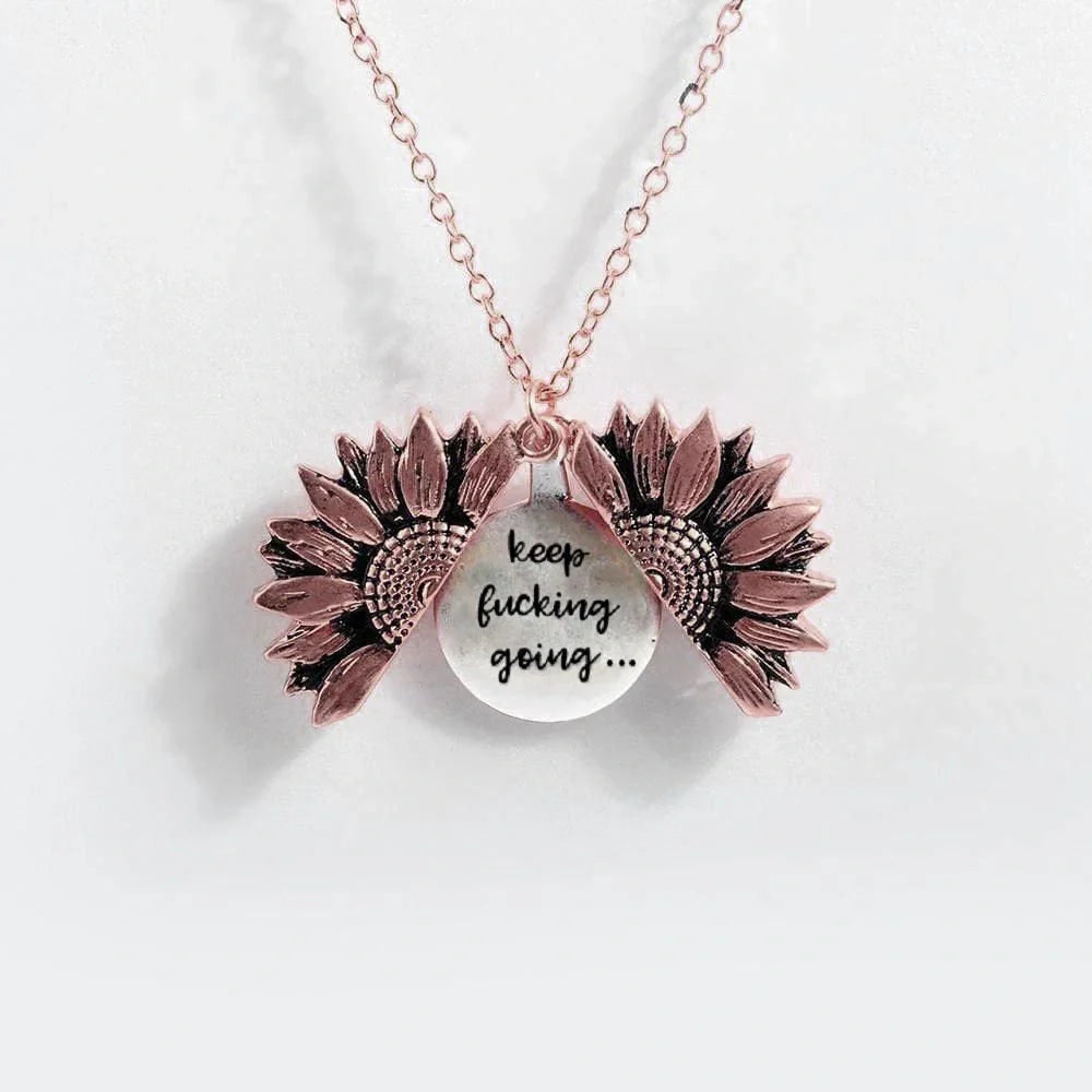 Elegant Sunflower Double-layer Lettering Necklace in various colours