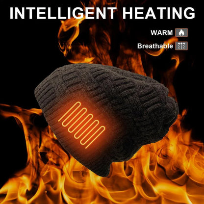 Premium Heated Unisex Fleece Hat with adjustable temperature control and USB rechargeability