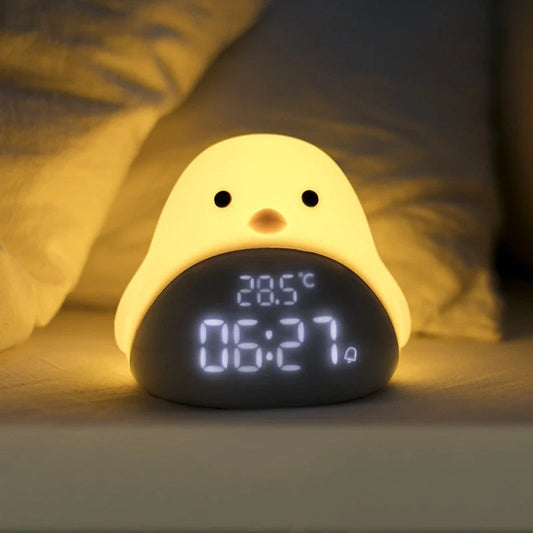 Time Bird Smart Clock with cartoon bird design, LED display, and night light feature