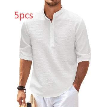 Premium casual cotton shirt in various colours with a stylish stand collar design