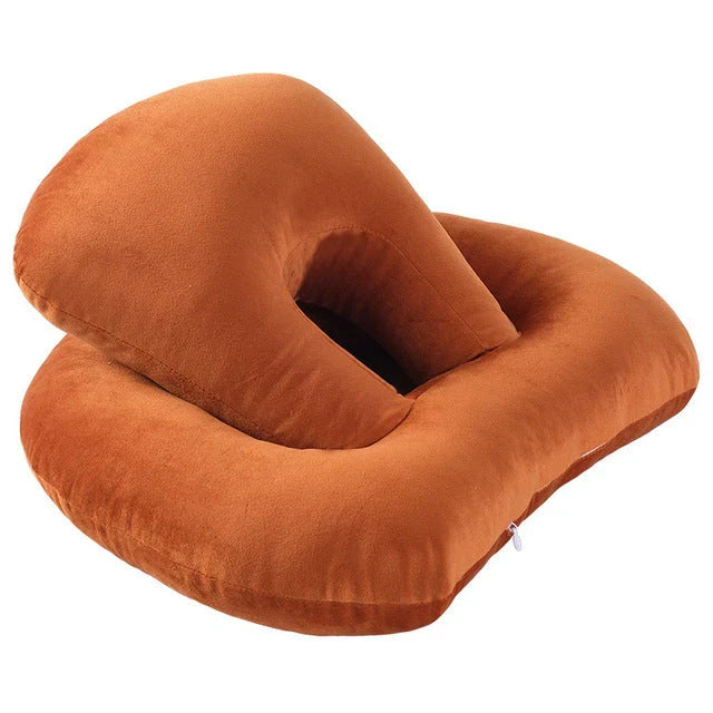 Plush U-Shaped Neck Pillow with Adjustable Support for Neck and Shoulder Comfort