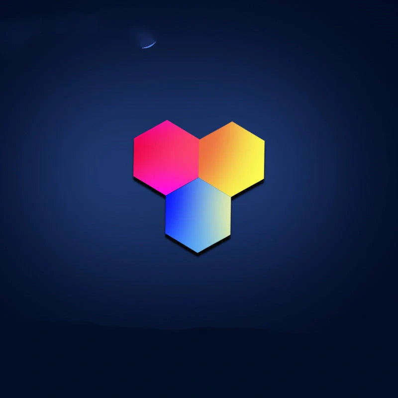 Smart Quantum Light Induction Honeycomb Wall Lamp with remote control and dynamic colour display
