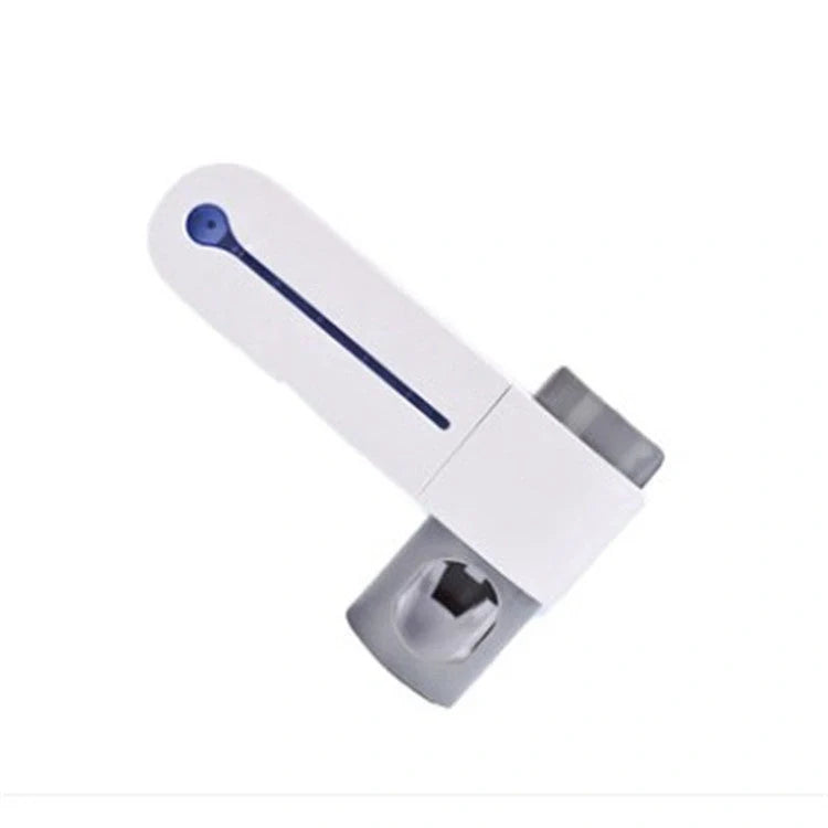 3-in-1 toothbrush holder with UV sterilizer and toothpaste dispenser, wall-mounted for space saving