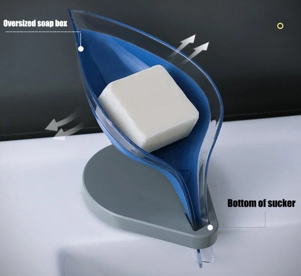 ABS suction cup soap holder and sponge drain box in various colours for kitchen organisation
