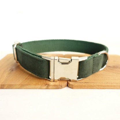 Stylish MUTTCO Pet Collar & Bow Traction Set for dogs, available in various colours and sizes.