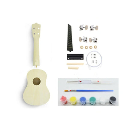 Hand-painted cherry blossom ukulele for beginners with durable basswood construction